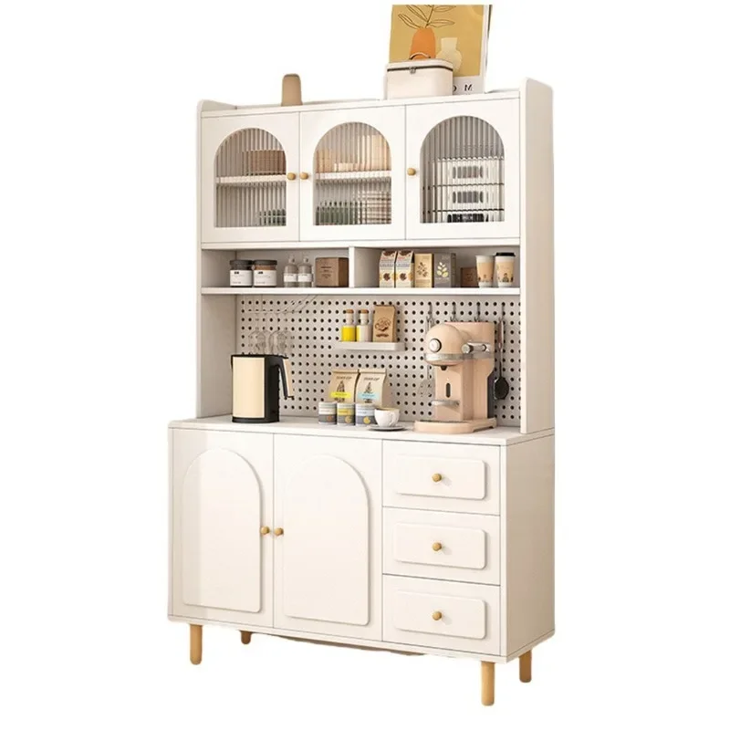 Log cream style dining side cabinet, integrated locker against the wall, kitchen guest dining room multi-functional storage