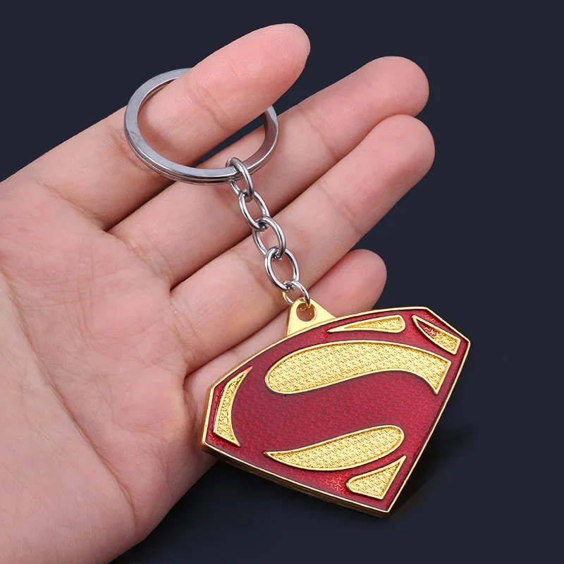 Marvel legend Anime Avengers Superman S sign metal Key Chain model decoration Pendant Crafts Small gifts