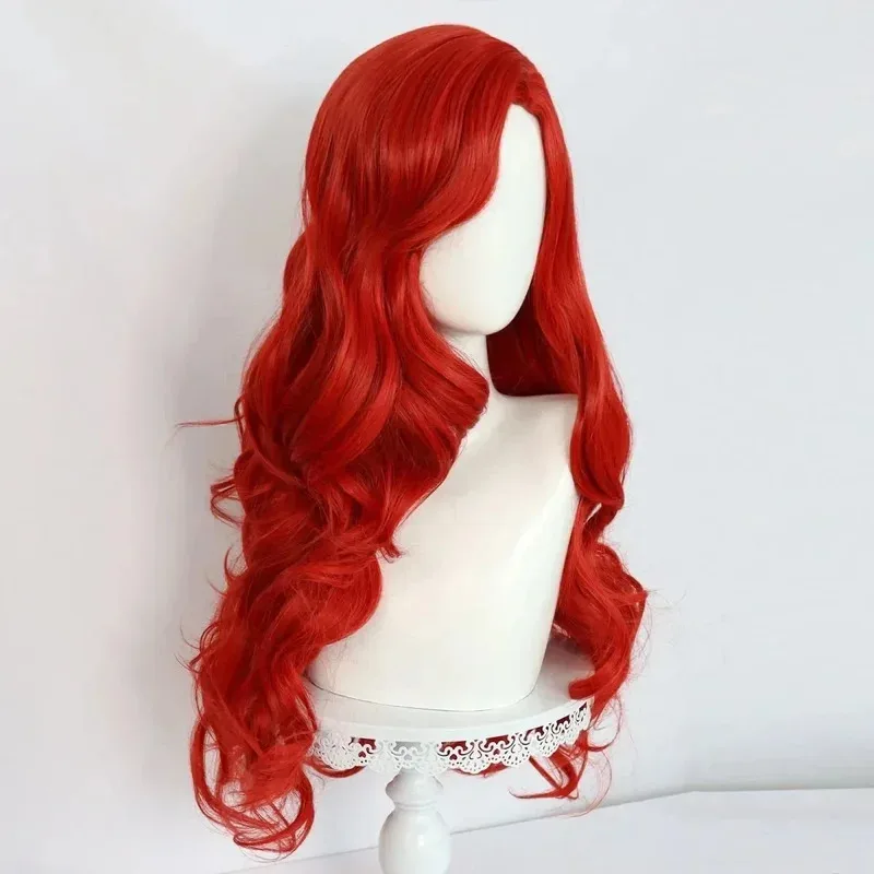 DY 202025 For Girl Lucky Charm, 26 Inch Long Curly Red Synthetic Wig, Anime Halloween Wig 25