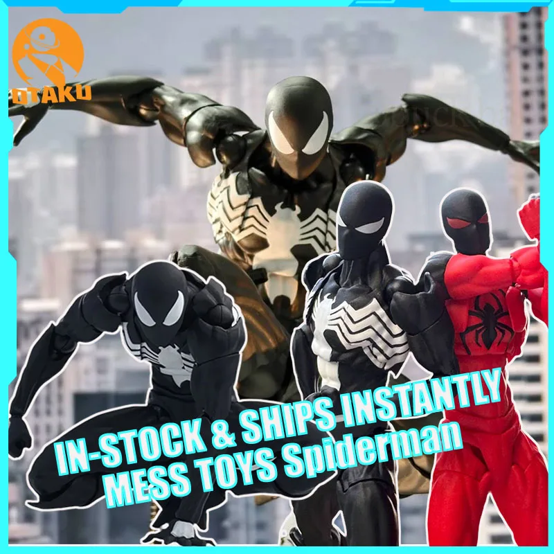 

Mess Toys Spiderman Action Figure Black Neighbor Symbiote Spider Man Figures Ct Toys Black Red Spider-Man Figurine Kid Toy Gift