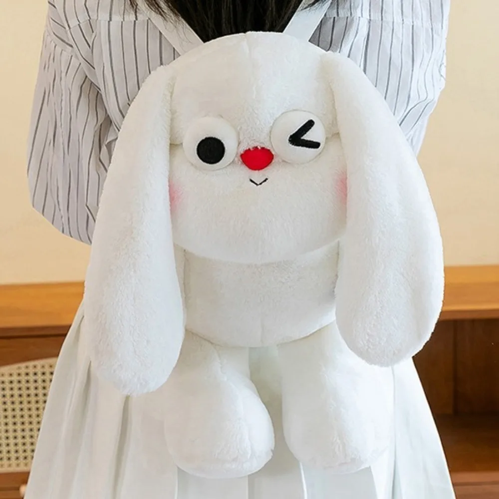 Schattige zachte konijn pluche rugzak grote capaciteit cartoon konijn knuffel casual creatieve cartoon dierenrugzak meisje