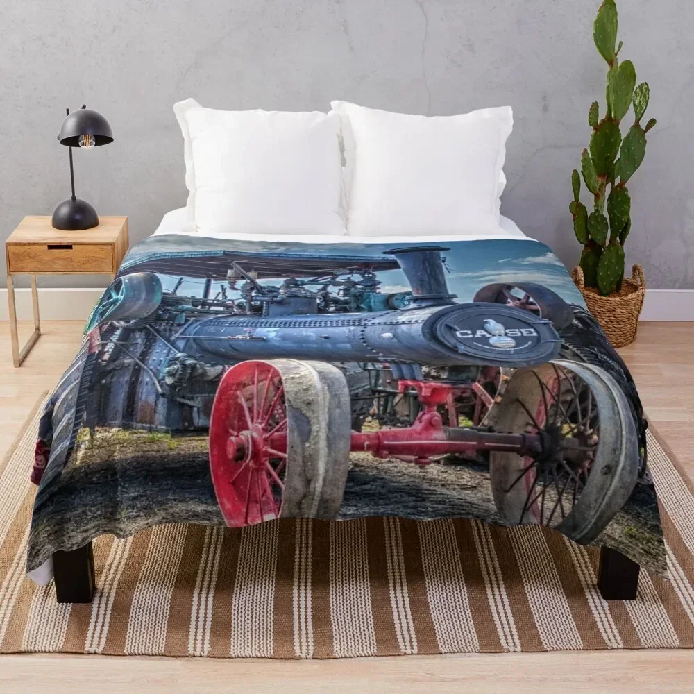 

Case Steam Traction Engine Throw Blanket Foldable Soft Warm Blanket for Outdoor Use