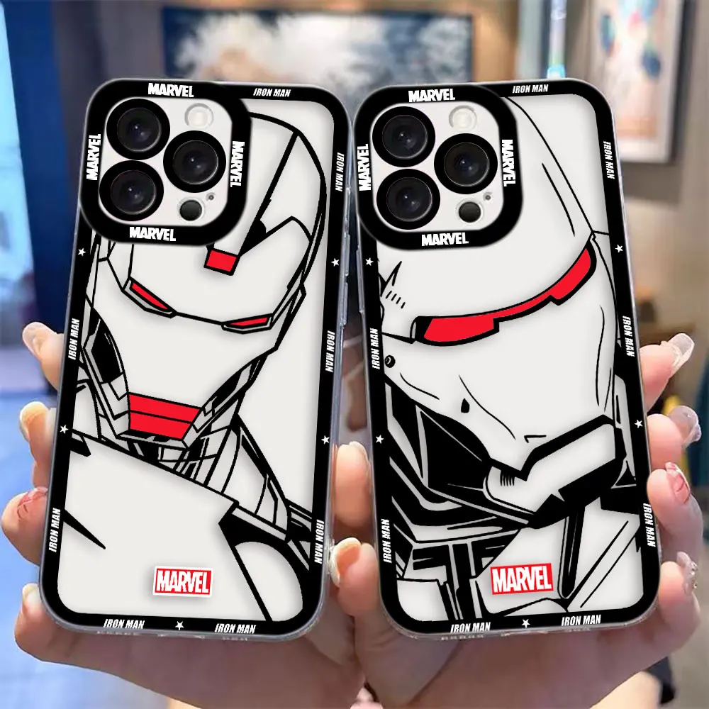 Marvel Spider-Man Iron Man Line Phone Case For Infinix HOT 40 30 30I 20 20I 20S 12 12I 10 10I ZERO 20 30 TECNO SPARK 10 20 Case