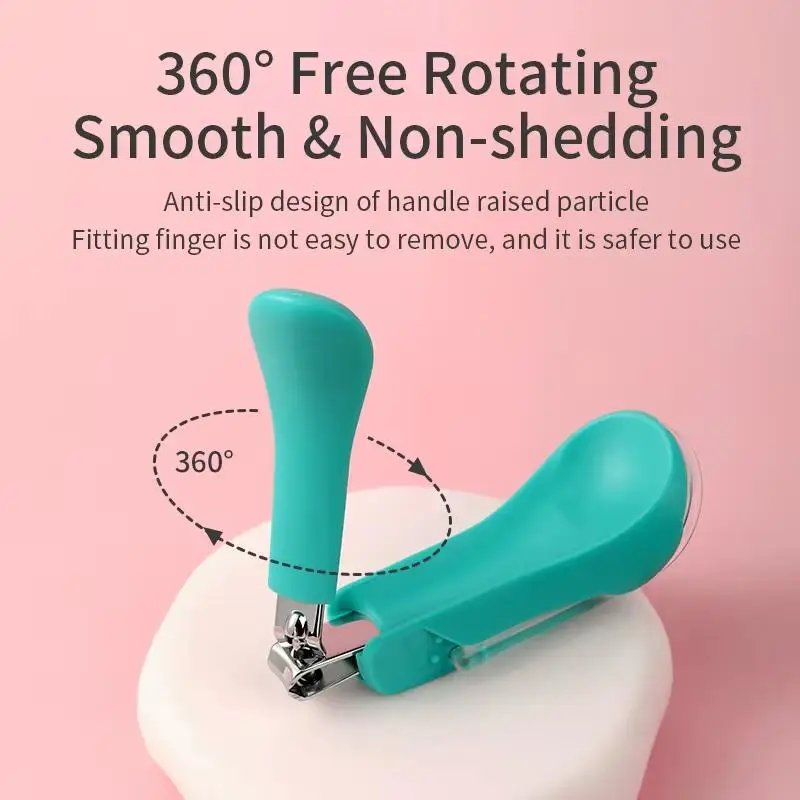 Toddler Nail Cutter with Magnifying Glass Safe Anti-Pinch Baby Nail Clipper Kit for Infant Newborn Kids Nursery Grooming - view 4