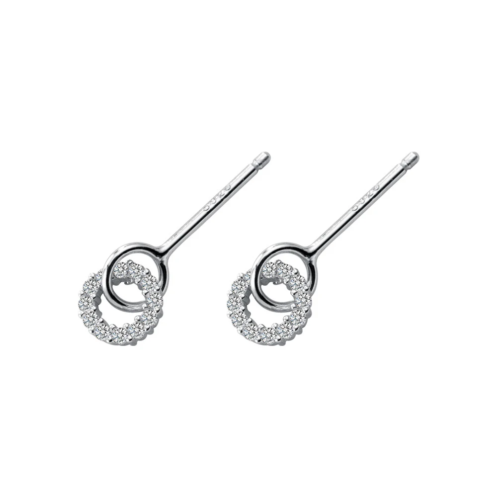 Modian śliczne jasne cyrkonia huśtawka stadniny kolczyki urok 925 Sterling Silver biżuteria dla kobiet ślub 3 kolor moda kolczyk — zdjęcie 6