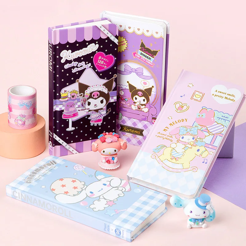 

4pcs Sanrio Notebooks Melody Kuromi Cinnamoroll Notepad Daily Weekly Agenda Planner Planners Stationery Office School Supplies