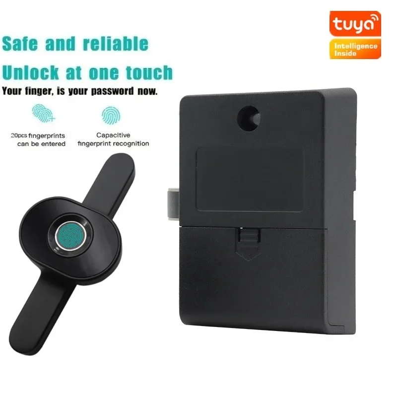 Smart Wood Door Drawer Lock Keyless Electronic Lock Fingerprint Tuya App Unlock Cabinet Locker Furniture Drawer Smart Locks