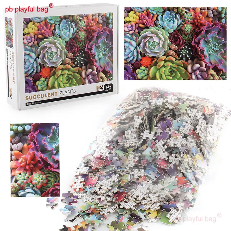 1000 Pieces Adult Release stress Paper Puzzle Succulent Plants pattern Kids Puzzle Christmas Gift Toys Cartoon Scenery UG288