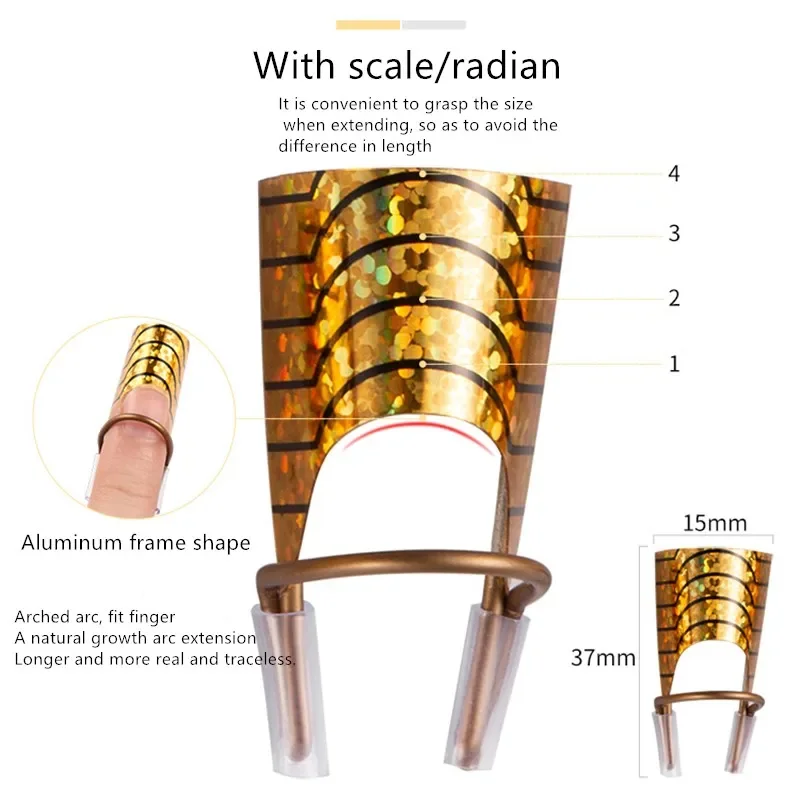 5 Stks/set Nail Art Reusablee Aluminium Nagel Pallets Tips Vormen Voor Uitbreiding Manicure Nail Tips Gids Builder Gereedschap Kit