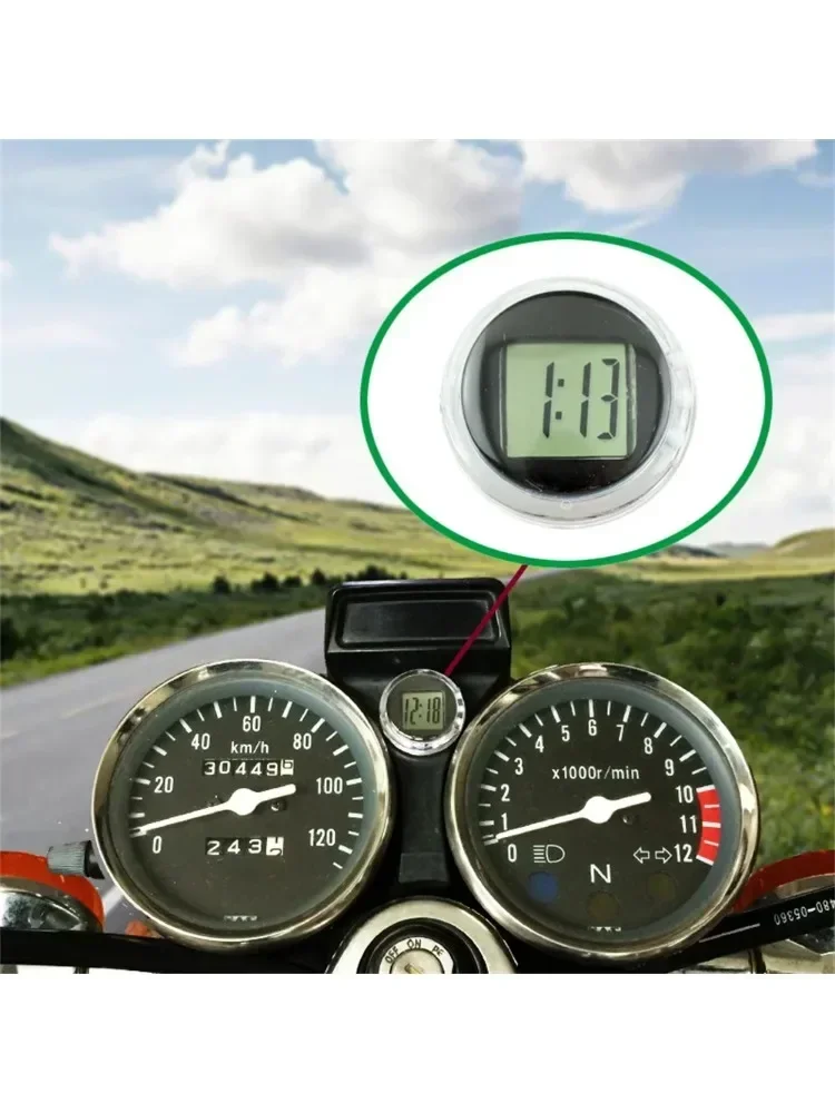 AliExpress MOONBIFFY New 1Pcs Mini Waterproof Motorcycle Bike Sticky Digital Display Clock Watch Motorcycle Decoration Auto Car Interior Accessories