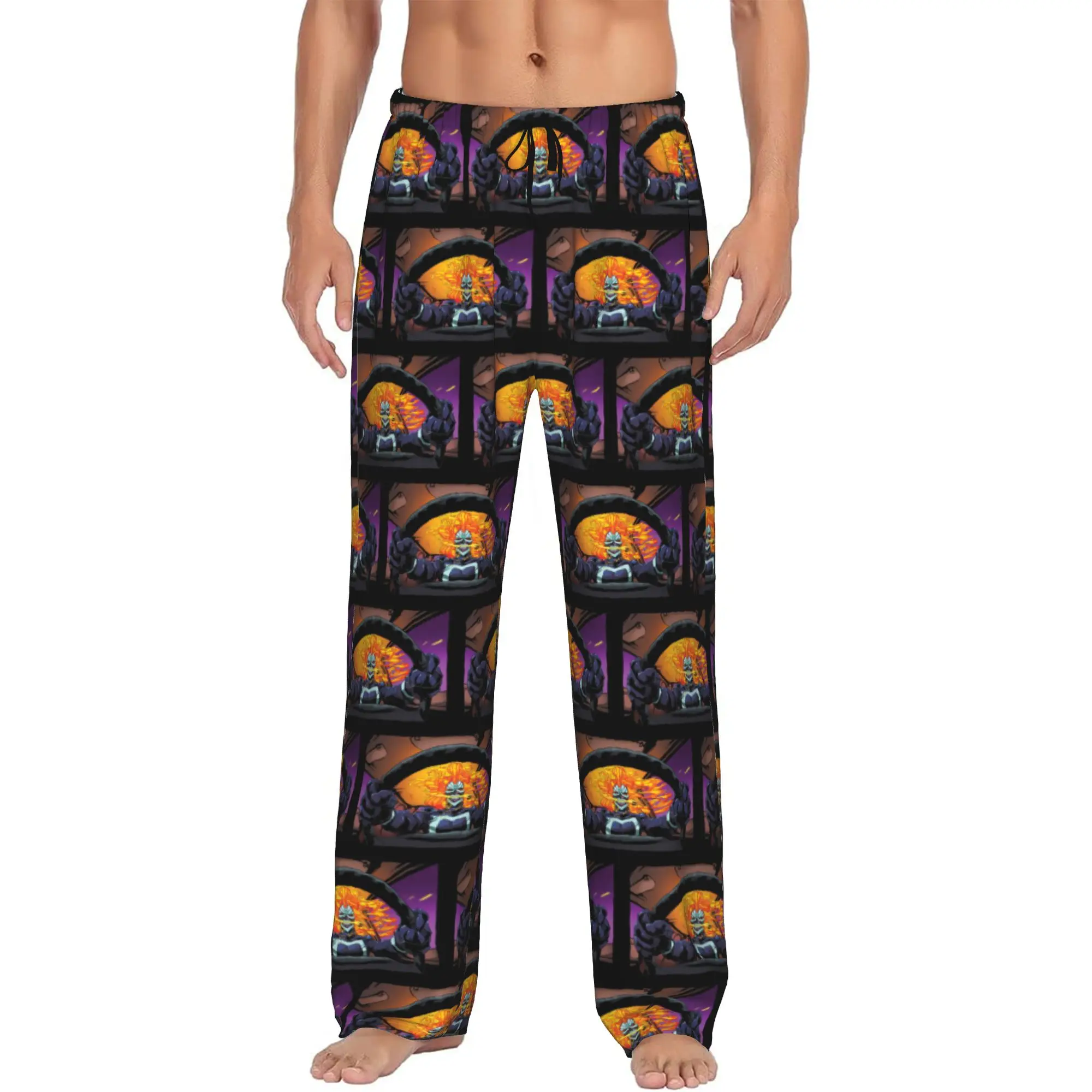 

Custom Ghost Anime Ride Pajama Pants Men's Lounge Sleep Drawstring Sleepwear Bottoms with Pockets