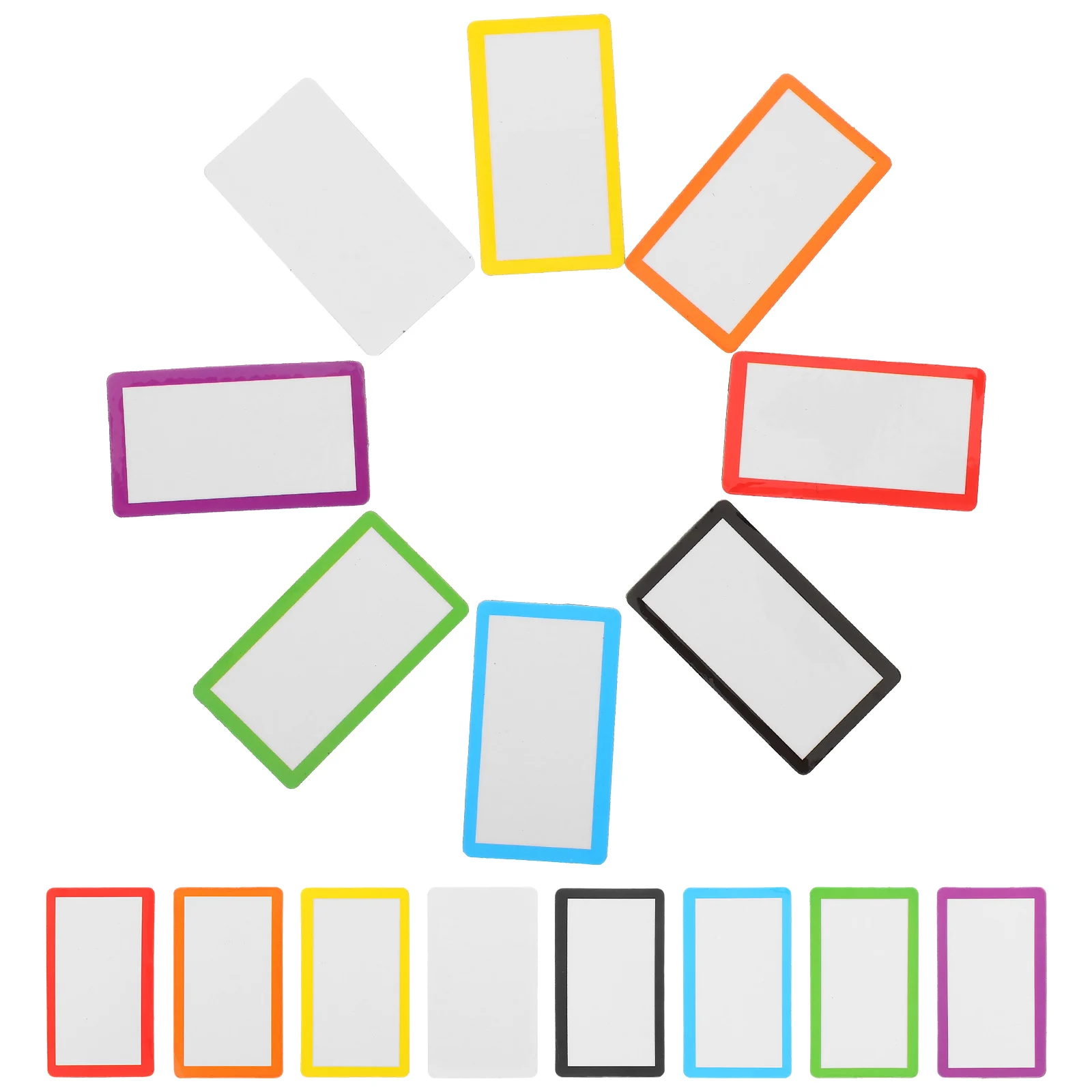 

40pcs Name Tags Dry Erase Colorful Labels Magnetic Strips For White Board Whiteboard Stickers Dots Reusable Folder Accessories