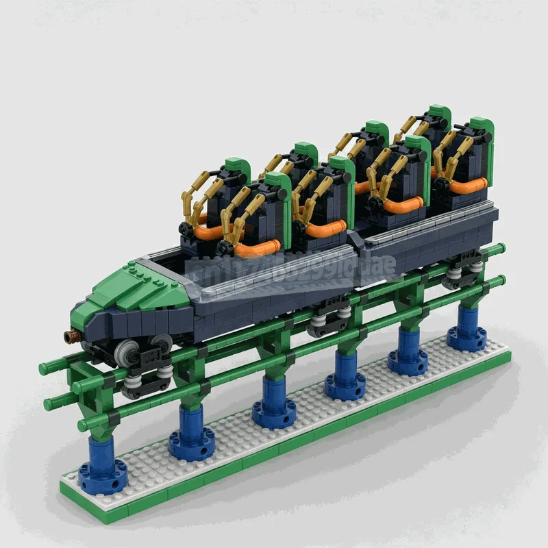 NEW 1579PCS Roller Coaster Train MOC Building Blocks Amusement Park Ride Scene DIY Assembly Brick Model Display Collectible Gift