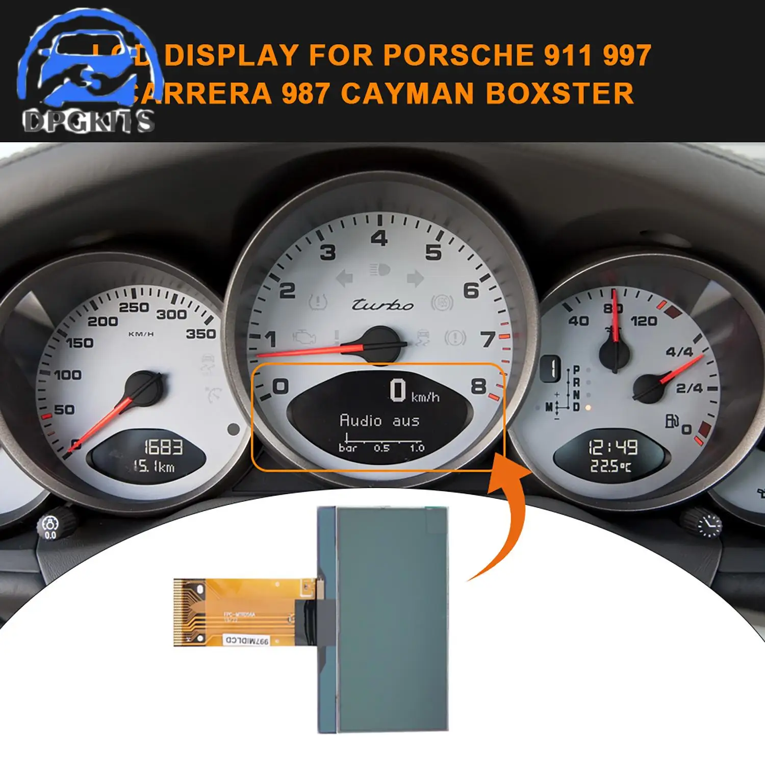 

1PC Speedometer Dashboard LCD Display for Porsche 911 997 Carrera 987 Cayman Boxster Instrument Cluster Car Parts Interior