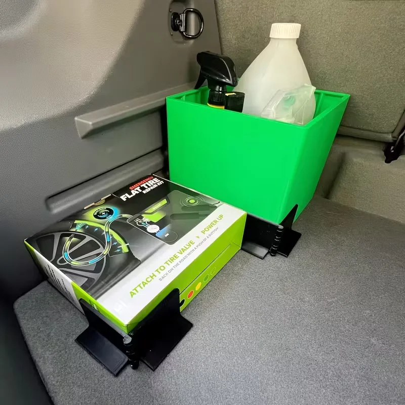 

2pcs Car Trunk Fixing Bracket Luggage Organizer Universal Durable Non-Drilling Installation For Sedan And Suv Black