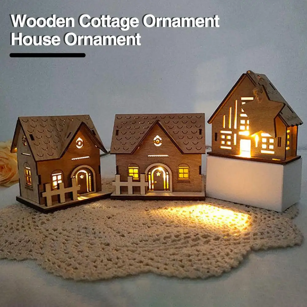 Christmas House Model with Warm Glow Festive Christmas House Ornaments Set with Warm Led Lights Durable for Home for Christmas