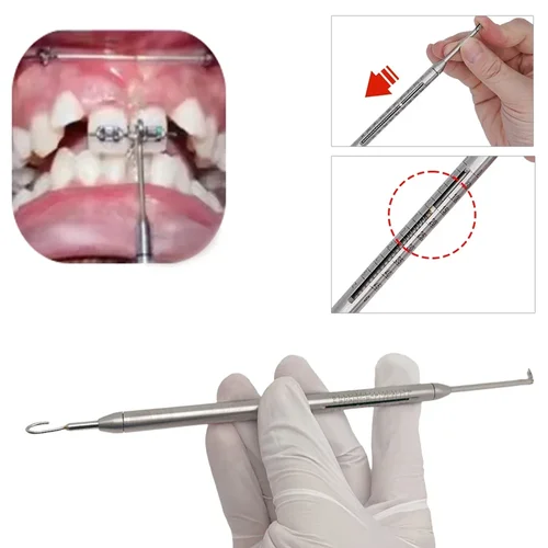 Imagen 2 del producto Dinamómetro de ortodoncia Dental, medidor de tensión de estrés para bandas elásticas, medidor de fuerza de acero inoxidable, herramientas de medición Oral