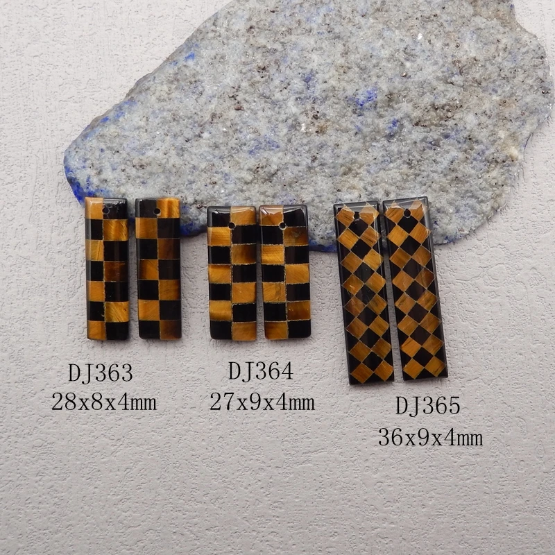 Natural Stone Tiger-Eye Obsidian Earring Bead,Fashion Jewelry Intarsia Earrings For Women 36x9x4mm 5g