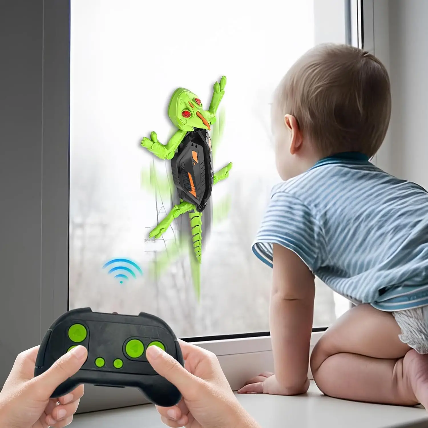 Wandkletterender Gecko, Leuchtendes Eidechsen-Wandkriechtier, Ferngesteuertes Eidechsen mit LED-Augen, 360 ° Rotierender Elektrischer Reptilien-Roboter für Boden und Wand, Weihnachts- und Geburtstagsgeschenk – Detail 8