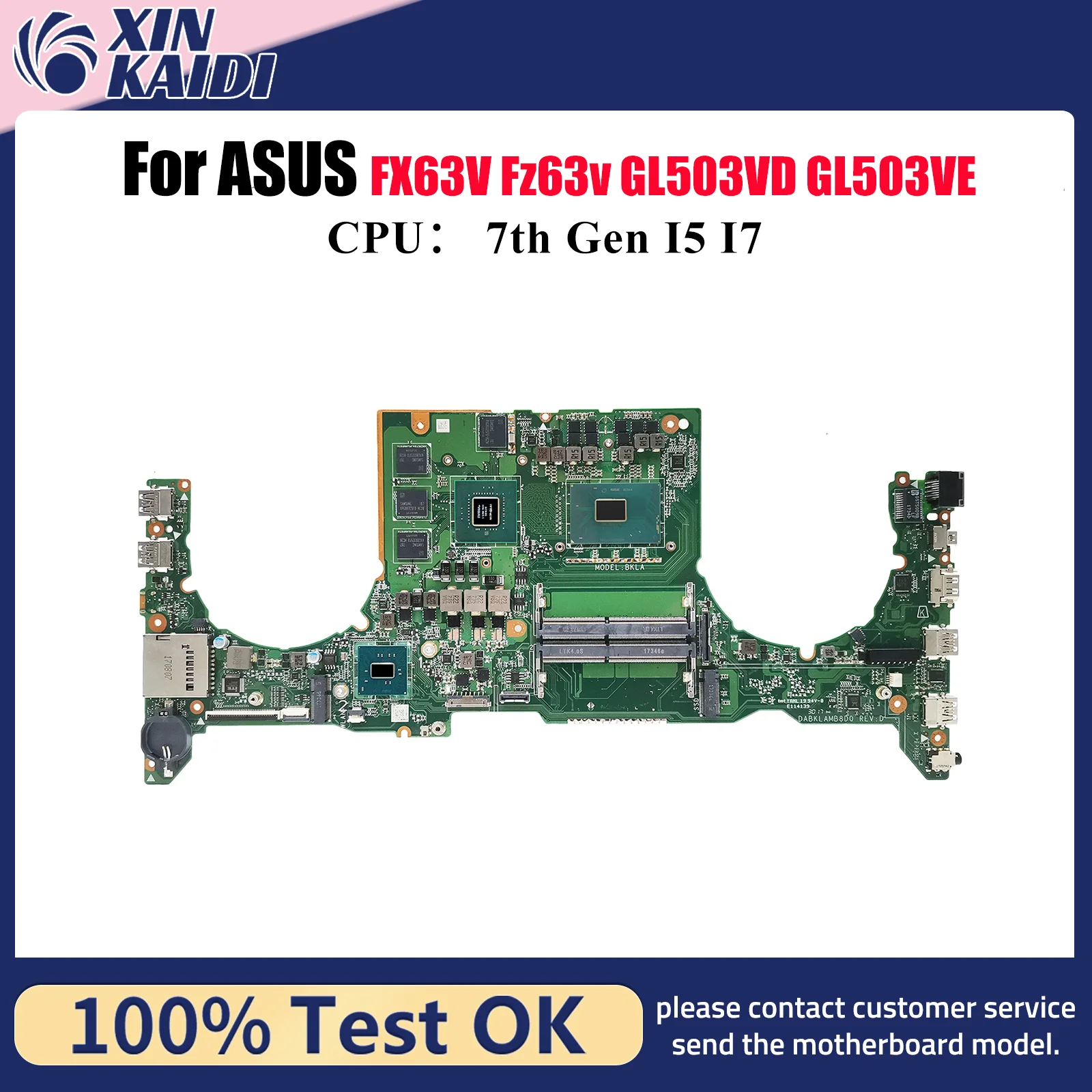 

GL503VD Laptop Motherboard For ASUS ROG Strix FX63V GL503VD Fz63v GL503VE GL503V Notebook Mainboard With I5 I7 CPU 100% tests OK