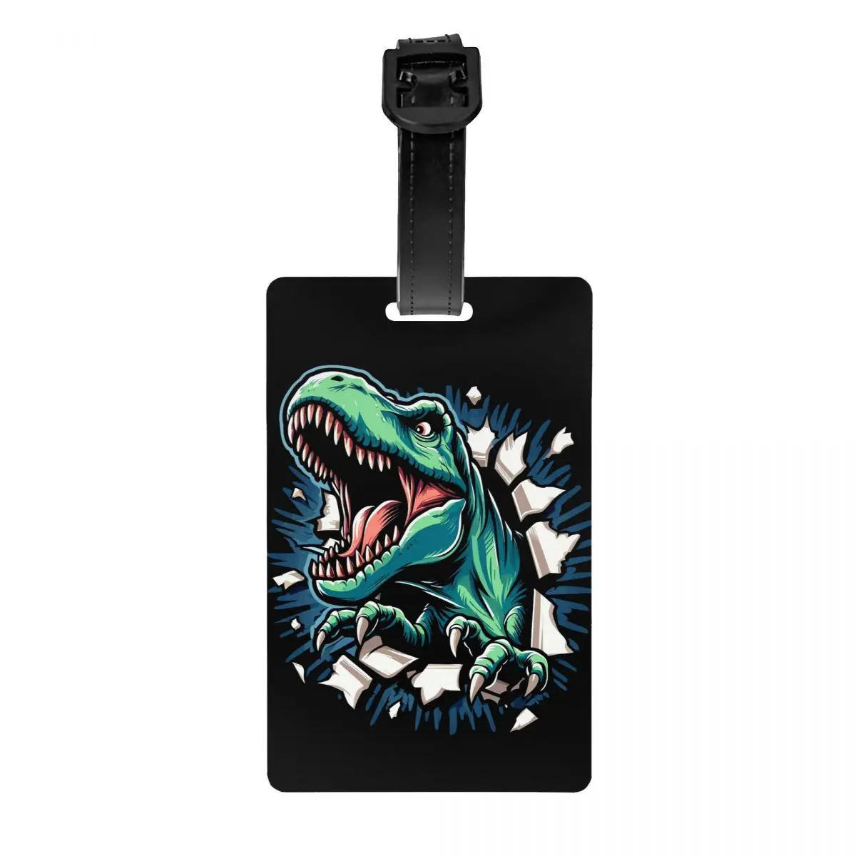 Custom Wild T-rex Dinosaur Roars Luggage Tags for Suitcases Privacy Cover ID Label