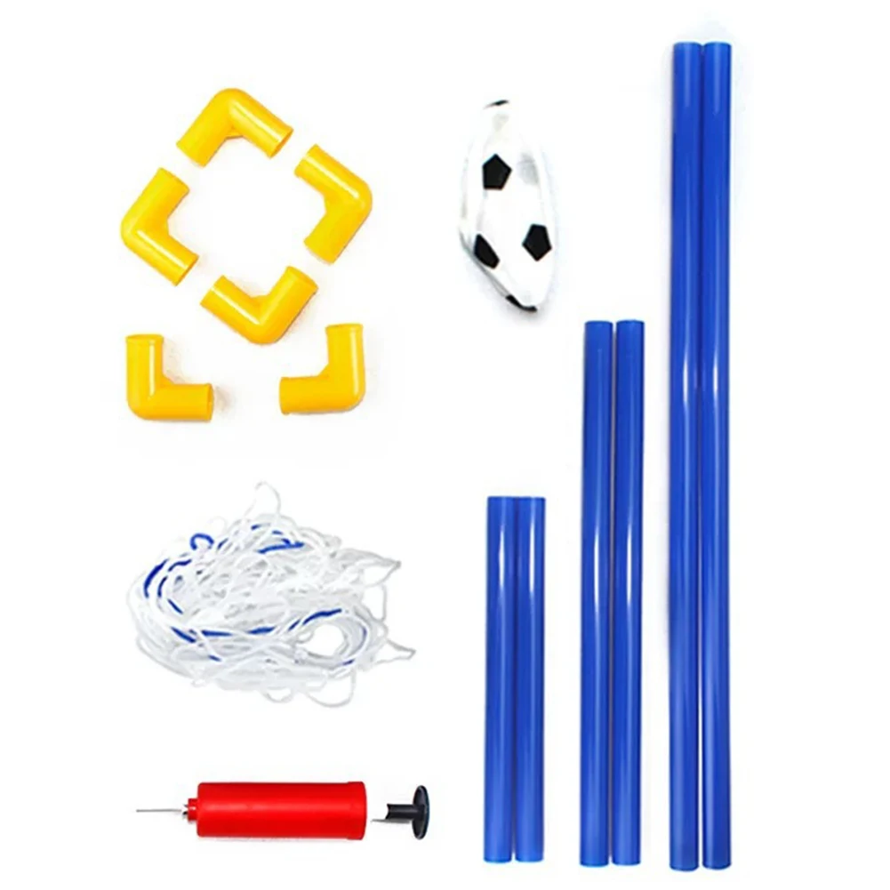 Foldable Boys Soccer Toys Training Practice Soccer Ball Goal Post Net with Pump Football Goal Post Net Indoor Outdoor Games Kits