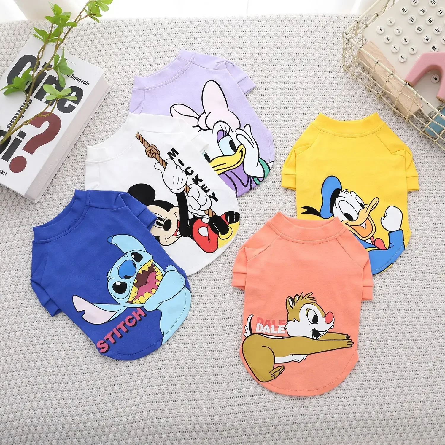 Disney Mickey Mouse New Pet Dog T-Shirt Stitch Pet Clothes Short Sleeve Dog Clothes Spring and Autumn Two-legged Clothes