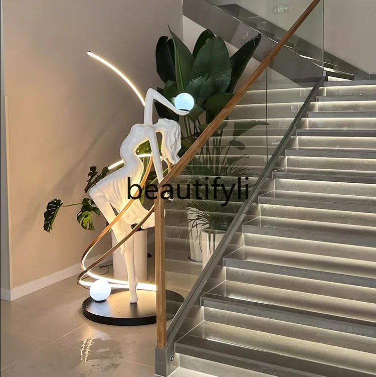 

SS Muse sculpture pendulum floor lamp model room window cabinet studio abstract art ornament
