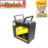 LiitoKala 12V 60Ah LiFePO4  12.8V Built-in BMS Power Battery For RV Camping Golf Cart Off-Grid Solar