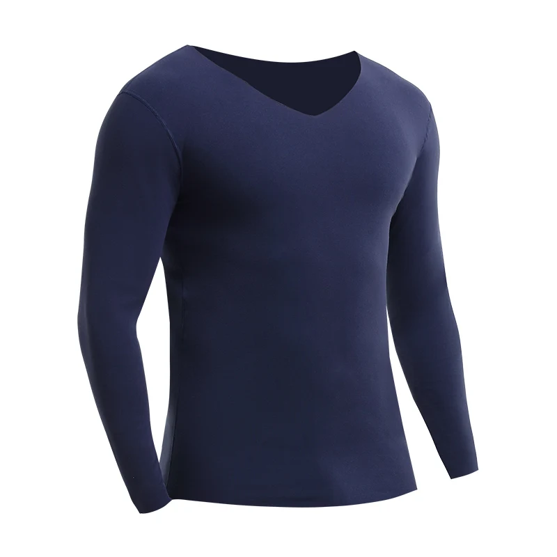 3 Pack Men Seamless Fleece Lined Thermal Top, Thick Warm Basic Base Layer Undershirt For Autumn Winter
