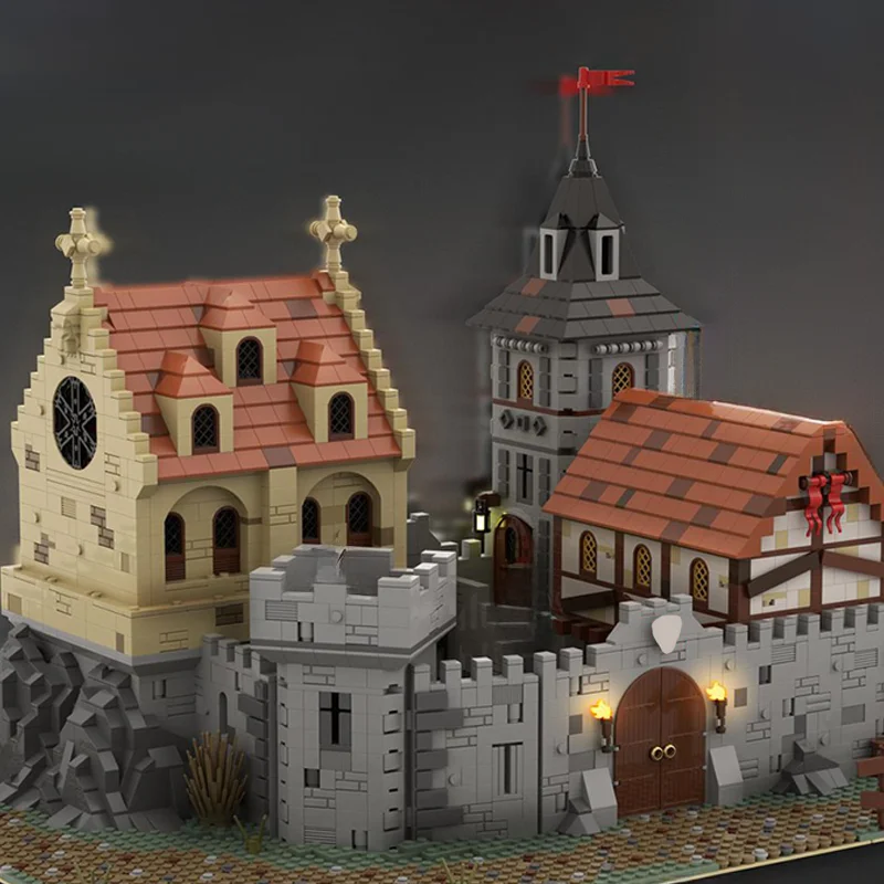 4747 pièces MOC Architecture médiévale château médiéval 2 conception de forteresse historique bricolage modèle blocs de construction jouets d'anniversaire cadeau