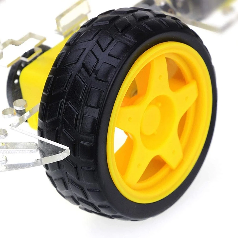DIY Robot Smart Car Chassis Kit for Drive Controller Board Stepper Motor Speed Encoder, 4 Wheel and Battery Box