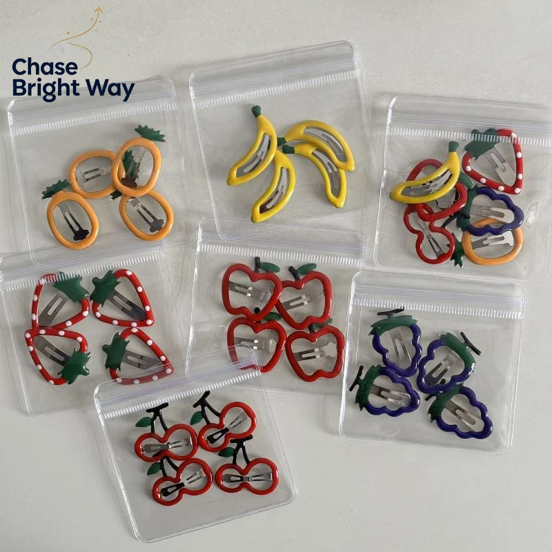 Kids BB Hair Clips Set 4Pcs 6Pcs Fruity Strawberry Design for Girls School Party Hairstyles