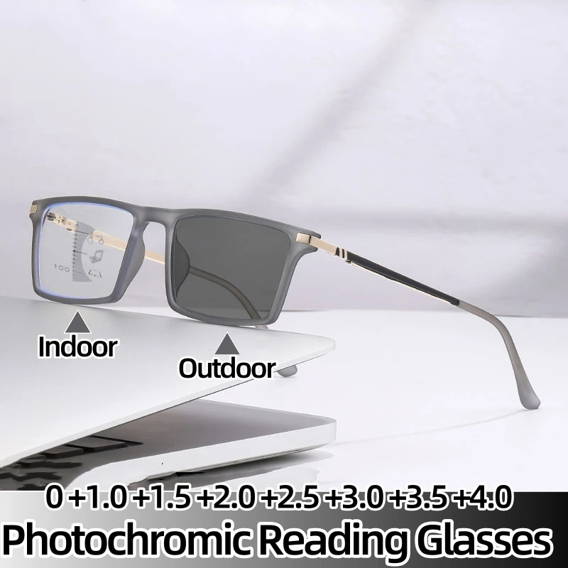 

Progressive Multifocal Color Changing Presbyopia Eyewear for Men Women High-definition Photochromic Reading Glasses +1.5 +2.5