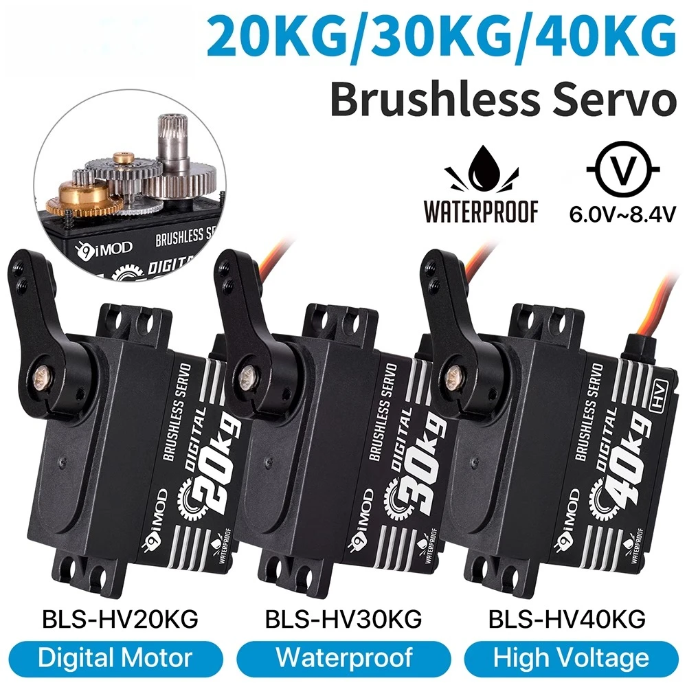 9imod 20kg 30kg 40kg engrenagem de direção sem escova dente de metal digital de alta pressão à prova d'água engrenagem de direção veículo de controle remoto