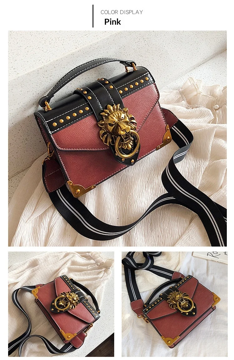 Damen Vintage PU Handtasche Neue Mode Umhängetasche Umhängetasche Kleine Quadratische Tasche Casual Täglichen Gebrauch – Detail 9