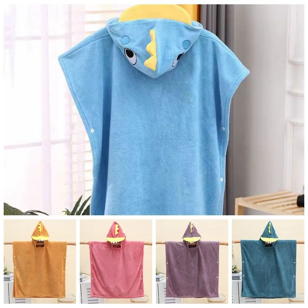 편안한 만화 아기 목욕 타월 모자와 함께 빠르게 건조되는 후드 목욕 가운 부드러운 흡수성 유아 목욕 가운 잠옷 목욕 가운