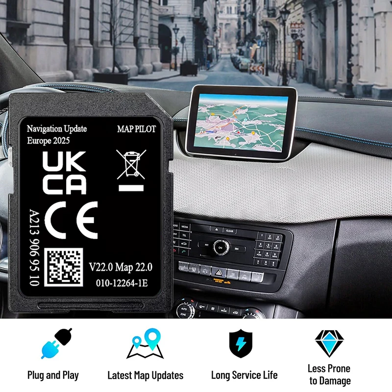 Für Mercedes GLC C E V X Klasse Auto Garmin System GPS Karten-SD-Karte A2139069510 V22 NTG5.0 Vollständige EU-Karten 2026 Version
