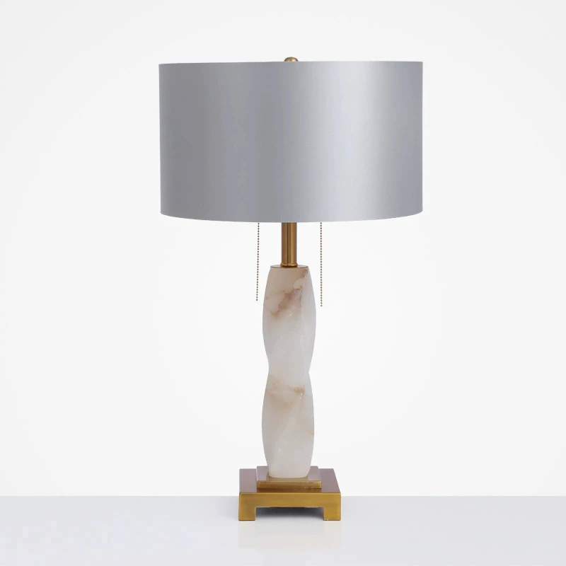 

Современная простая настольная лампа с эффектом мрамора и бронзы в американском и европейском стиле, светодиодная.