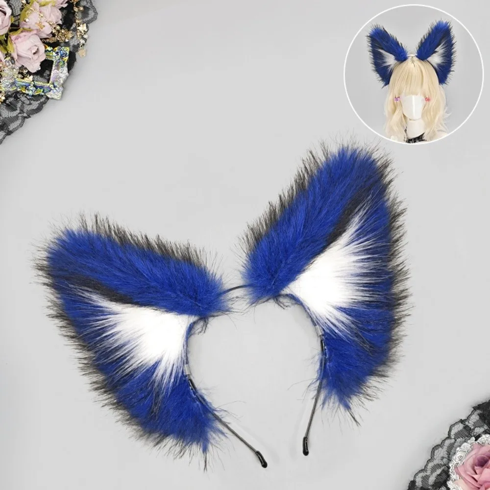 New Realistic Fox Ear Headband Handmade Lolita Animal Ear Headwear Faux Fur Furry Hair Band Cosplay Costume