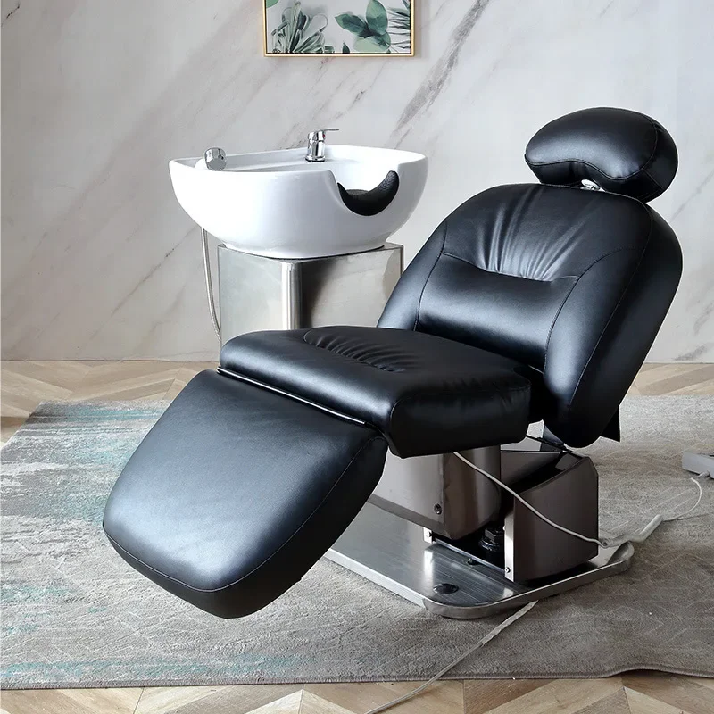 Comfortable Luxury Beauty Salon Electric Shampoo Chair Can Lift And Rotate