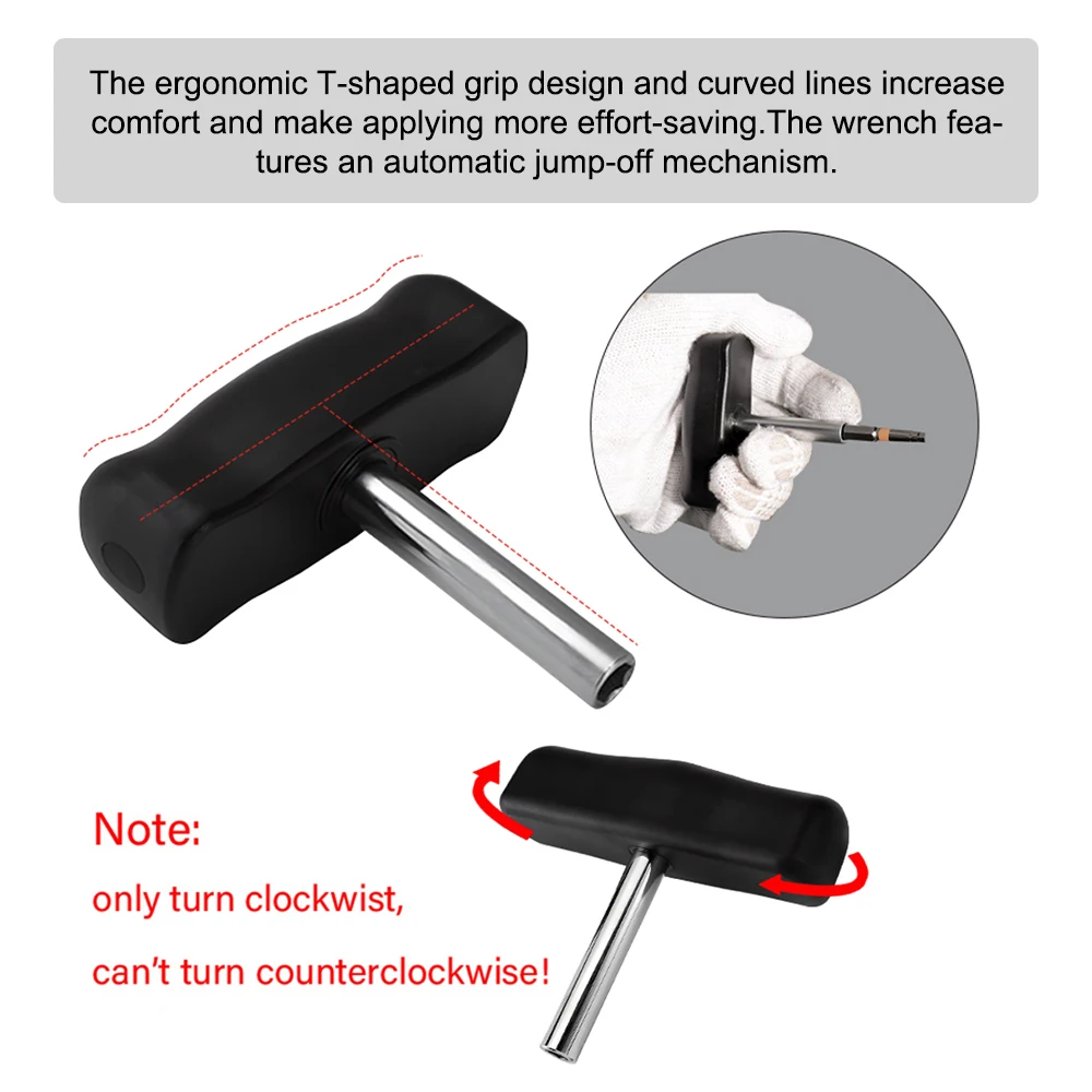 T Type T-handles Wrench Hex Socket Wrench 1/4-inch 6.3mm T-wrench Torque Wrench Hexagonal Wrench Adapter Sleeves Extension Rods