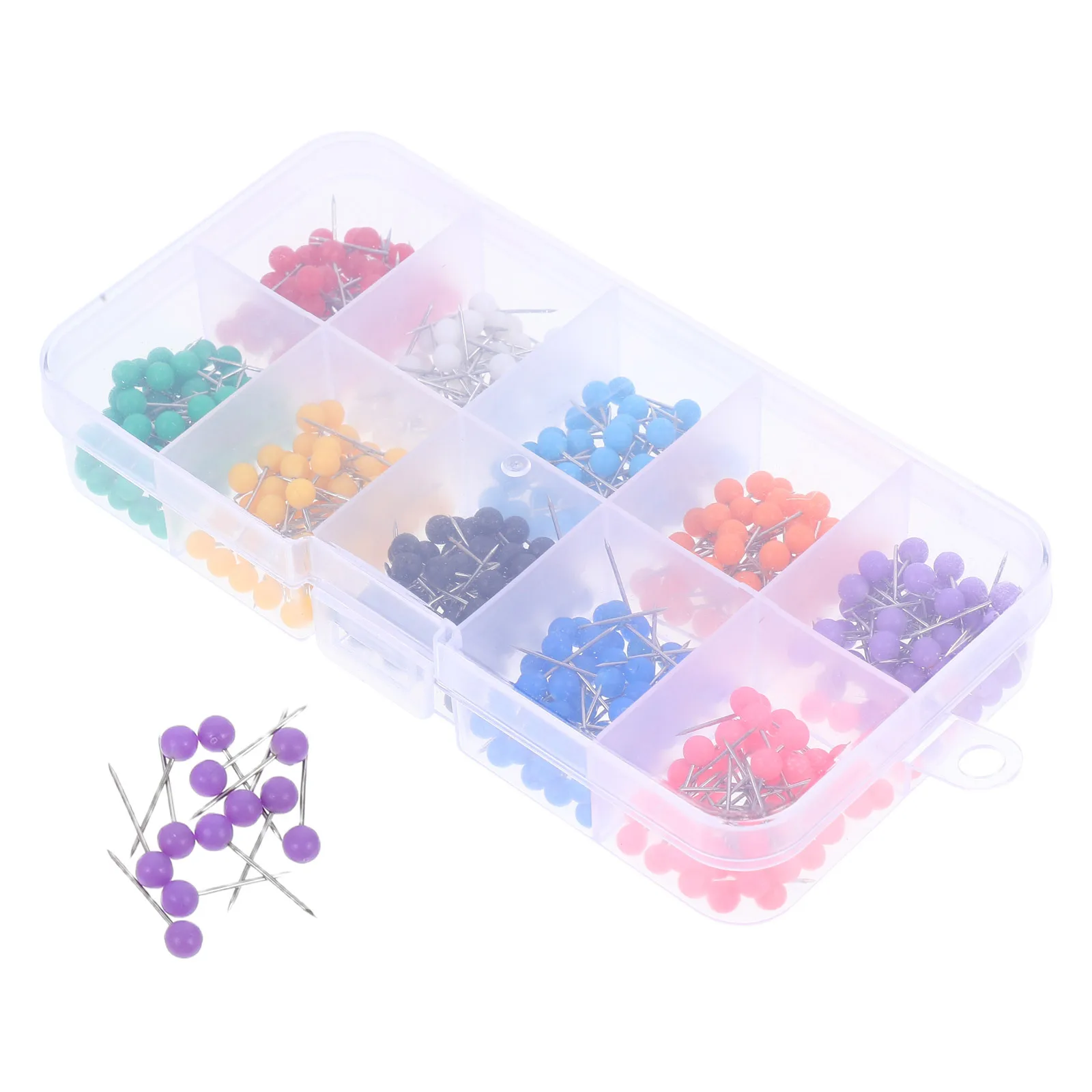 

500Pcs Plastic Thumbtack Colored Push Pins for Maps Calendars Notices 10 Different Eye Catching Colors Drawing Pin Dorm Office