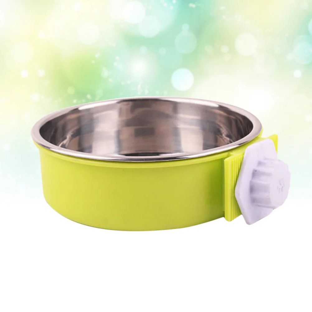 

Stainless Steel Small Size Pet Feeding Pet Supplies Bowl Detachable Hanging Cage Coop Bowl For Puppy Cat Green