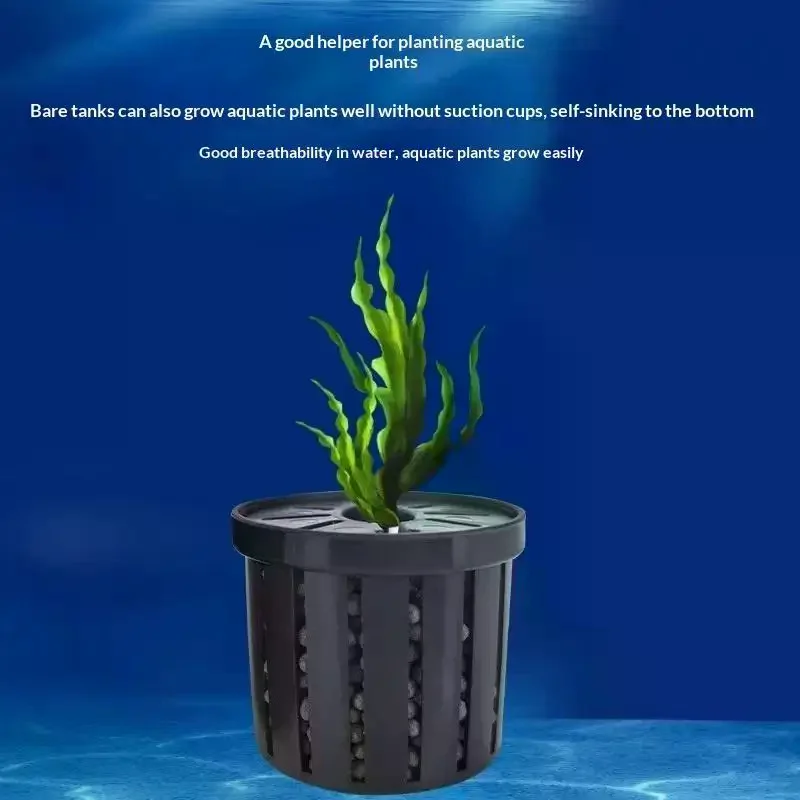 4Pcs Pet Fish Tank Landscaping Basin Aquarium Planter Cups Stand Stable Fish Tank Net Cup Hydroponic Plant Storage Fixed Baskets