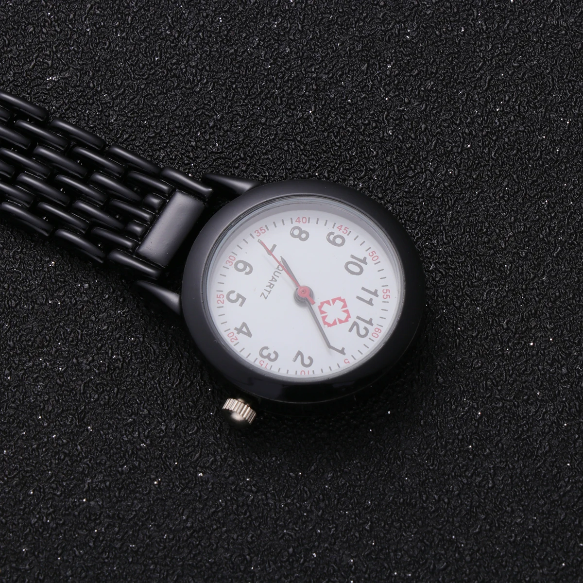 Care Alloy Mount Watch Ladies Nurse Pocket Black Fob Watches for Nurses Portable