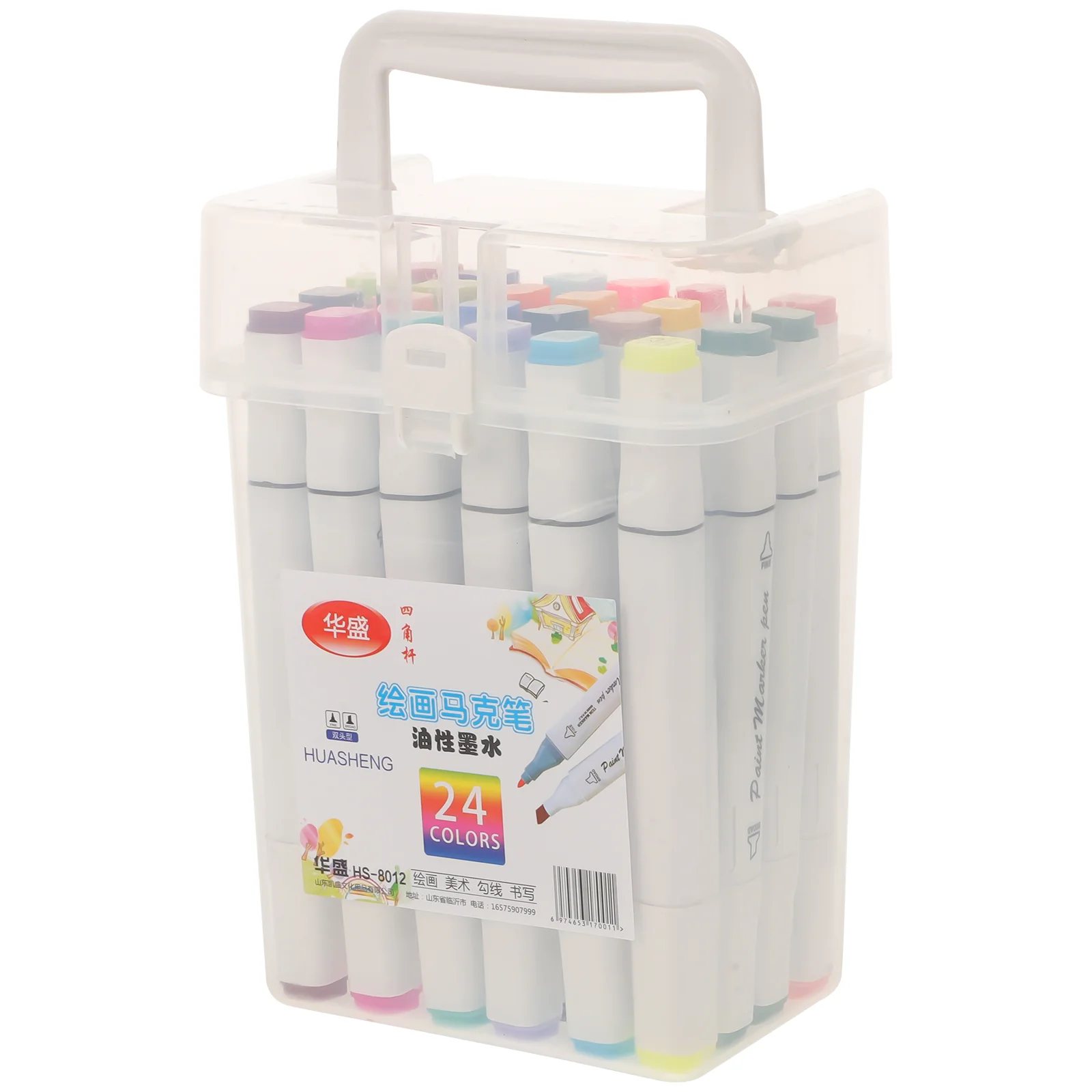 24-delige markeerset op waterbasis, aquarelverfpennen, tekenmarkeringen, plastic