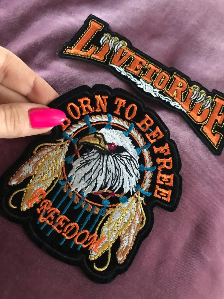 S/L روك باند المطرزة بقع للملابس النسر باو الحديد على التصحيح Stick مع الحديد الملابس السائق دراجة نارية يزين Diy بها بنفسك #6