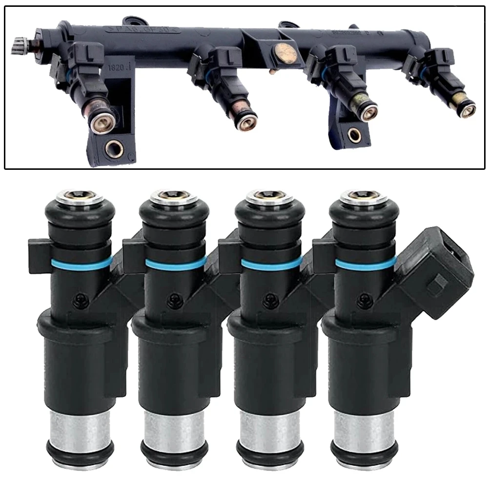 

4Pcs Petrol Fuel Injector 1984E0 01F002A 0280156357 348001 for Peugeot 106 206 306 Partner 01F002A /Citroen Berlingo C2