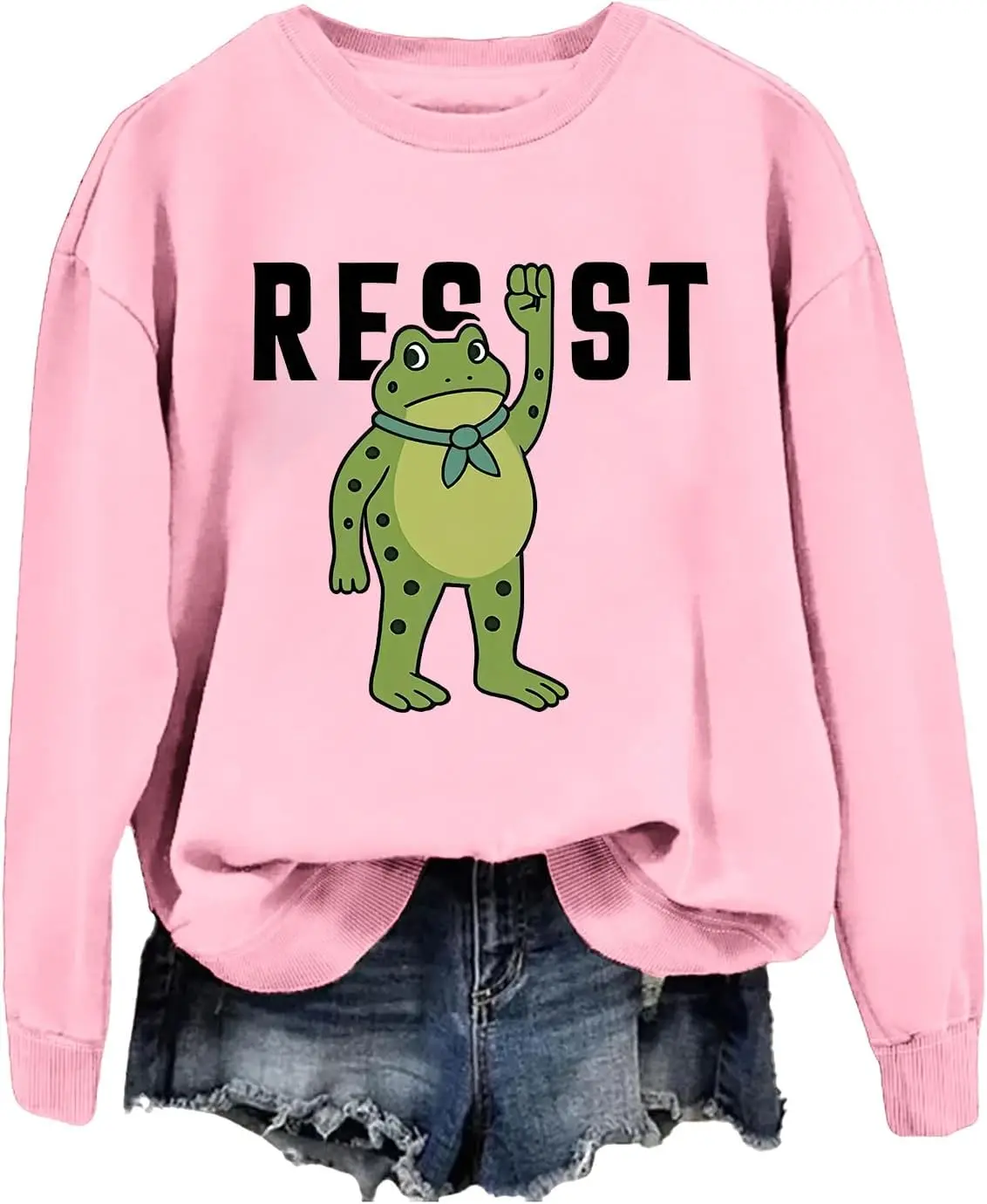 Bluza Portland Frog Resist Unisex z nadrukiem, krótki rękaw, okrągły dekolt, codzienna, miękka, wygodna, retro, zimowa, termiczna bluza z kapturem